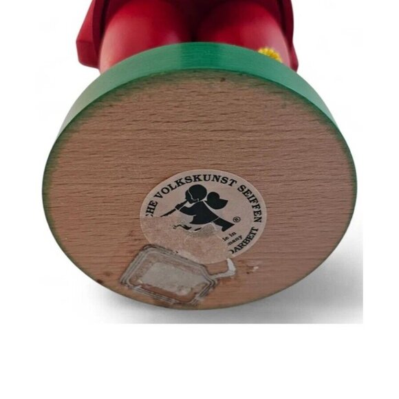 Richard Glasser Erzgebirgische Germany Wood Nutcracker Santa With Bear 8” - Picture 7 of 8